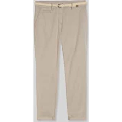 Tom Tailor - Slim fit chino met riem - Maat 44/32 - soft taupe grey
