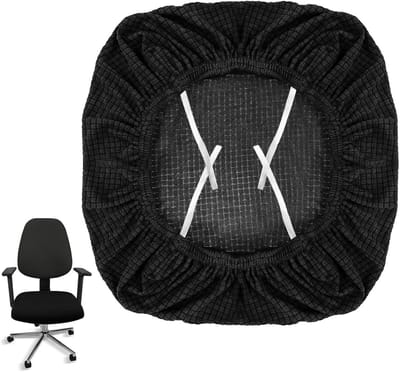 Zwarte Elastische Stoelhoes voor Kantoorstoelen - Wasbare en Verstelbare Bescherming voor Computerstoelen, Geschikt voor Armleuningen en Eenvoudig te Reinigen