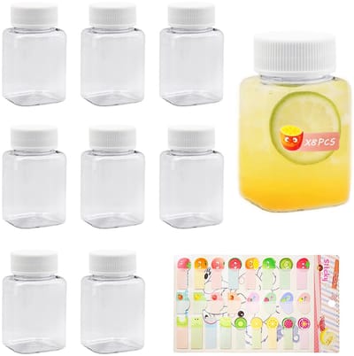 Dailygoods- Smoothieflessen 8-pack - Lekvrije Drinkcontainers - Transparante Drinkfles - 100ml - PET Materiaal - Slijtvast en Duurzaam - Drankfles