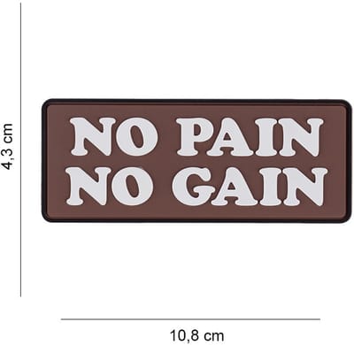 Embleem 3D PVC No pain No Gain #10003