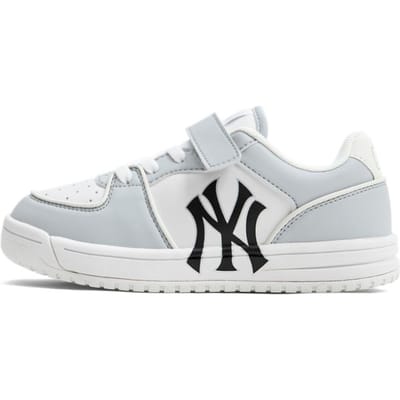 MLB Baskets Casual Vintage Confortables Résistantes à l'Usure Semelle Épaisse Cuir Baskets pour Enfants Gris 7ASXCA13N-50GRL 29.5 white