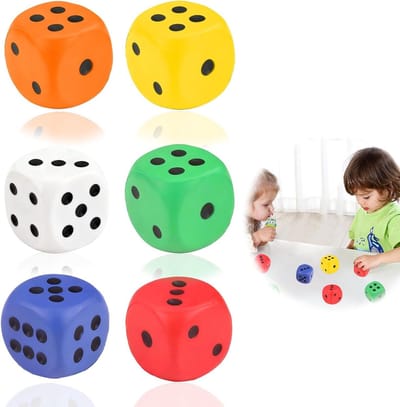 Schuimkubussen Kinderen - Zachte Dobbelstenen - Leren en Spelen - Stil en Veilig - 3 stuks 4 cm - Kleurrijk