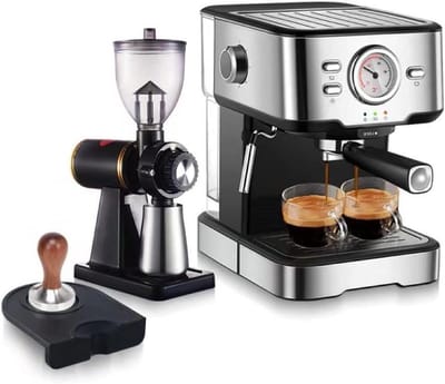 Espressoapparaat - Cappuccino machine - Thuis koffie zetten - Roestvrij staal - <5 kopjes - Zilverkleurig
