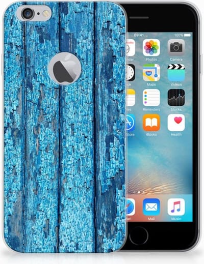 Apple iPhone 6 Plus | 6s Plus Bumper Hoesje Wood Blue
