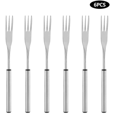 6 Stuks Roestvrij Staal Hot Pot Vork Buiten Picknick BBQ Grillen Spies white