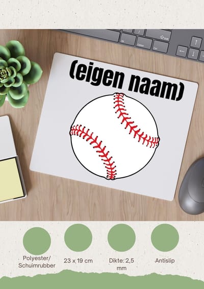 Akyol - honkbal met eigen naam Muismat - Honkbal - atleten - iemand die houdt van honkbal - verjaardag - cadeau - kado - 23 bij 19 cm