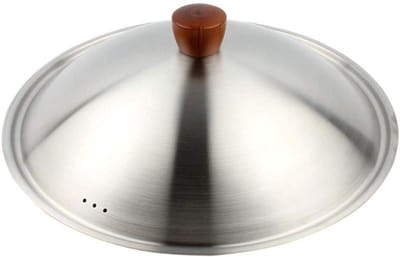 Steelpan Deksel - Pan Cover - Koken met Smaak - Hittebestendig Roestvrij Staal - 34 cm - Zilver