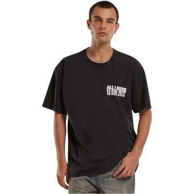Mister Tee Nas - Stillmatic Acid Washed Oversize Heren Tshirt - M - Zwart