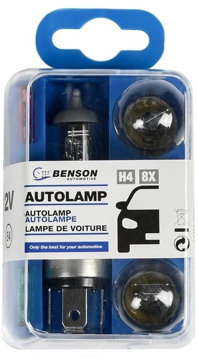 H4 Lampset - 8 delig - H4 60/55W - 12V P43T - 21W - 12V - 21/5W - 12V - 5W - 12V - T10 - 5W - 12V - zekeringen van 5 - 10 - 15 Ampere