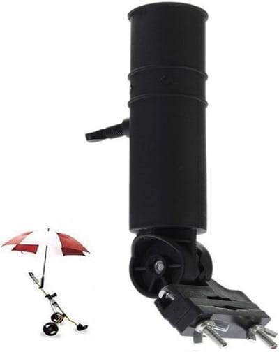 Universele Parapluhouder - Parasolhouder Golfkar - Bescherming tegen Regen - Verstelbare Hellingshoek - Voor Handvat tot 4.5cm - Zwart