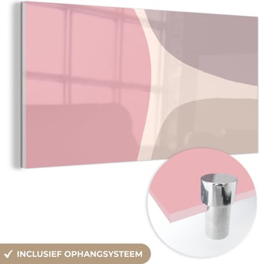 MuchoWow® Glasschilderij 40x20 cm - Schilderij acrylglas - Design - Pastel - Minimalisme - Foto op glas - Schilderijen