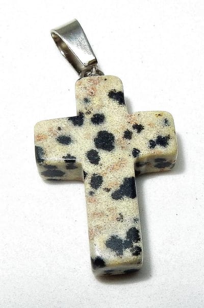 Jaspis Dalmatiër Kruis Hanger aan ketting
