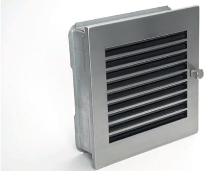 Ventilatie rooster - Roestvrij staal - Verwarmingssysteem - Verstelbare lamellen - 35x15 cm - Zilverkleurig