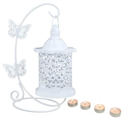 Dailygoods- Vogelkooi Decoratie - Kaarsenhouder - Vintage Lantaarn - Metalen Kaarsenstandaard - Elegant Ontwerp - Licht en Draagbaar