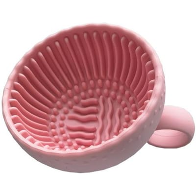 Make-up Kwastenreiniger Opvouwbare Poederdons Reinigingskom Oogschaduwkwasten Wassen Schoon Mat Schoonheidsgereedschap Zachte Siliconen Schrobber Doos roze