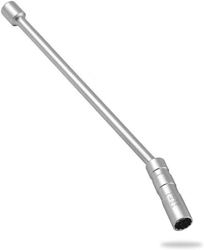Steeksleutel voor Bougies 14 mm met Magnetisch Mechanisme - 360° Draaibare Sleutel voor Auto Werkplaats - Duurzaam Chrome Vanadium Staal en Dunne Wand Ontwerp