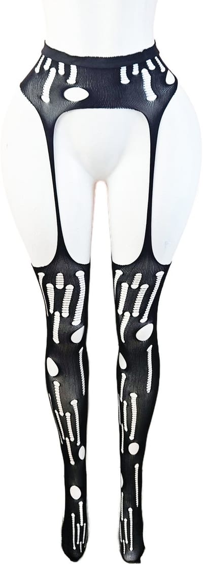 BamBella ® - Panty -Onesize - open kruis hoge kousen broek Dames - Onesize - sexy Erotische lingerie van kant zwart