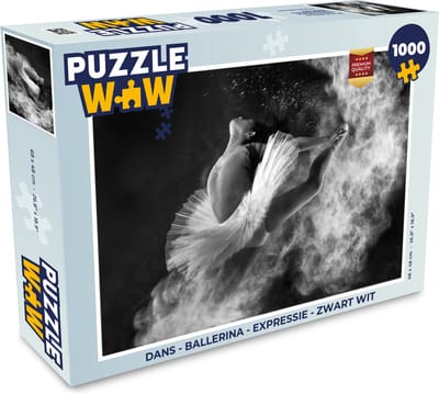Puzzel Dans - Ballerina - Expressie - Zwart wit - Legpuzzel - Puzzel 1000 stukjes volwassenen