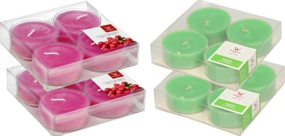 Trend Candles - 16x max-size geurkaarsen theelichtjes cranberry en appel 8 branduren
