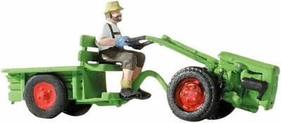 Tractor met twee wielen - Landbouwvoertuig Model - Diorama Decoratie - Handmatig Bedienbaar - 19 Grams - Groen