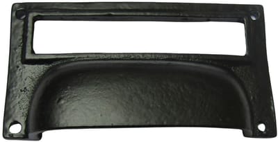 4" Large Card Holder Cup Handle black antique