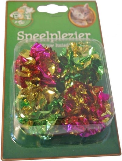 Boon Crinkelbal Blisterpack Kattenspeelgoed - 4 st.