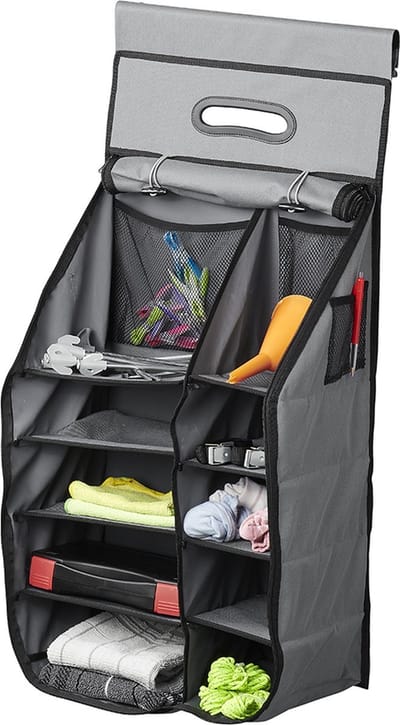 ProPlus 14-Vaks Organizer - Wandorganizer - 40 x 78 x 26 cm - Muurorganizer - Tentorganizer - Caravanorganizer - Ruimtebesparend - Diverse Opslag - Tent Schort - Met Rits & Keder - Bevestiging met Klittenband - Veelzijdige Opslagmogelijkheden