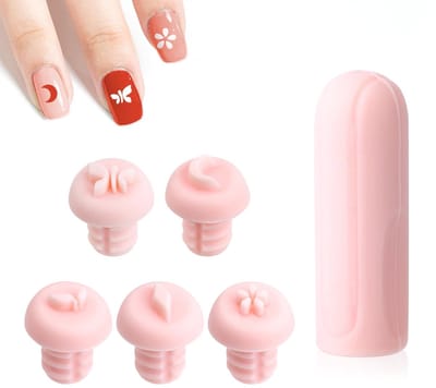 Dailygoods - 6 St Nail Art Stamper Penset, 5 Ontwerpen Siliconen Nail Art Bloemen Stempel Pen DIY Nail Art Stempel Gereedschap Graffiti Nail Stamper voor Vrouwen Home Beginnerscadeau