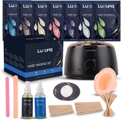 Luxuriq® Professionele Wax Apparaat - Inclusief 700 gram Hard Wax Bonen - Wax Beans Verwarmer - Wax Heater - Ontharing Set - Wax Set - Harsontharing - Waxverwarmer - Pre & After Wax - Siliconen Wax Sticks - Harsapparaat - Zwart