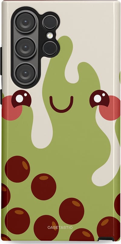 Casetastic Hoesje Geschikt voor Samsung S23 Ultra - Stijlvolle Beschermende Duo-layer Case - Smeltende pistache bolletjes