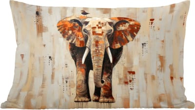 Sierkussens - Kussentjes Woonkamer - 60x40 cm - Olifant - Slurf - Mozaïek - Abstract