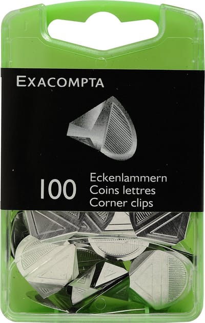 Exacompta 5x Doos met 100 briefhoekjes - Zilver - 14763E