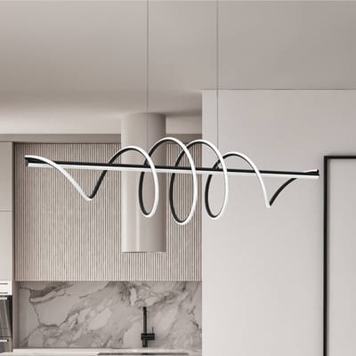 Eko-Light LED hanglamp Twist, kunststof zwart, 30 W, lengte 110 cm