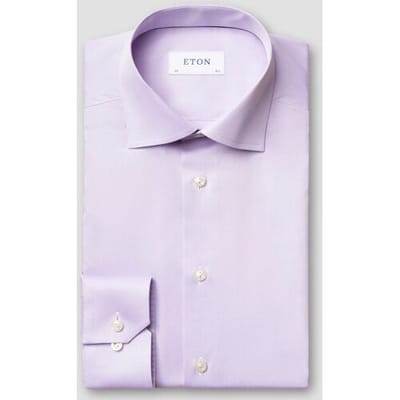 Eton Overhemd Signature Twill Uni Cutaway Licht Paars / male