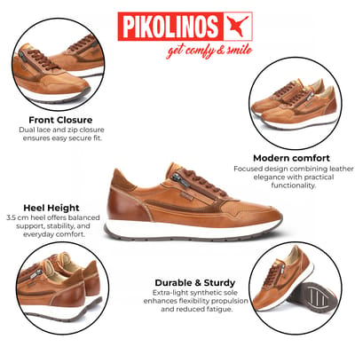 Pikolinos - GETAFE M2B-6263C1 - Lage sneakersVrije tijdsschoenenHeren sneakers - Kleur: Cognac - Maat: 45