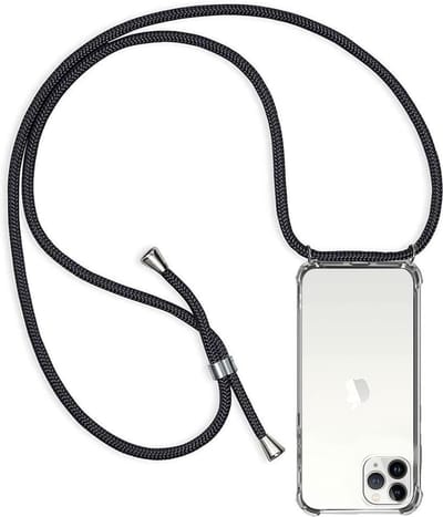 Transparant hoesje met koord - Anti-shock stootrand / Siliconen / Back Cover geschikt voor Apple iPhone 11 Pro Max