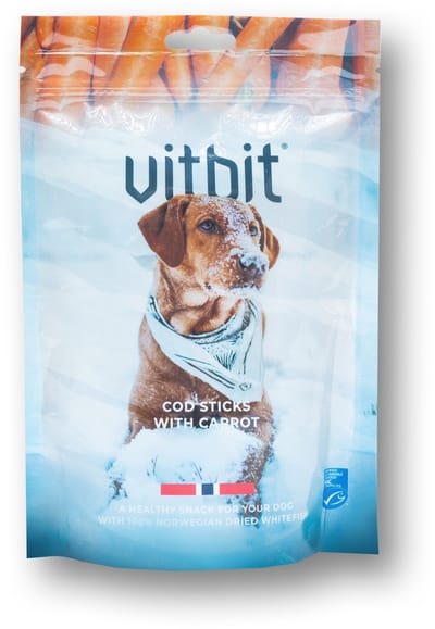 Vitbit Cod Sticks - Carrot - 100 g