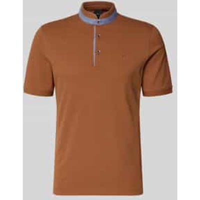 regular fit poloshirt met opstaande kraag en gestikt logo