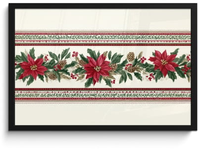Poster in lijst - Fotolijst 60x40 cm - Posters - Kerststrook - Pointia - Rood - Groen - Posterlijst zwart - Decoratie - Wanddecoratie woonkamer - Muurdecoratie slaapkamer - Kerstversiering - Kerstdecoratie voor binnen - Kerstmis