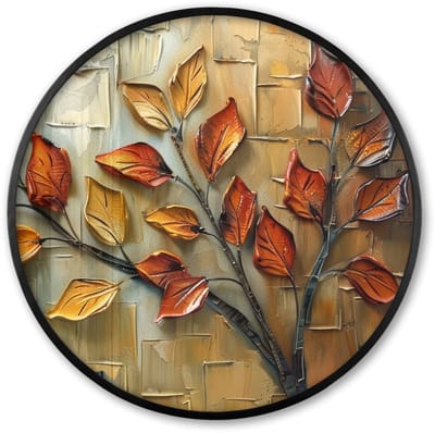 Poster in lijst Rond - Fotolijst 60x60 cm - Posters - Boom - Abstract - Natuur - Kunst - Ronde posterlijst zwart - Decoratie - Wanddecoratie woonkamer - Muurdecoratie slaapkamer