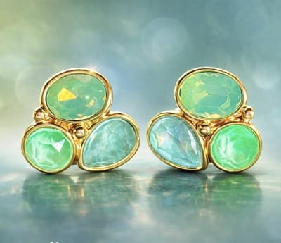 Vibe - Aura Green - Gold plated - oorbel - juweel - geschenk - accesoires - oorknop