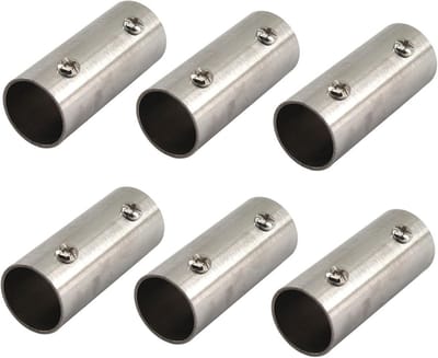 Stainless Steel 22mm Buiskoppelingen - Rechte Buizenverbindingen voor Hek, Leuning en Reling (6 Stuks)
