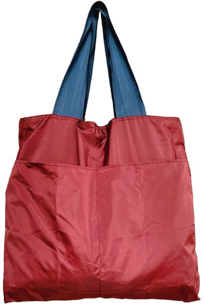 Herbruikbare boodschappentas, opvouwbare waterdichte nylon tas, stevige en duurzame draagtas met verborgen vakken, geschikt voor dagelijks gebruik, rood.
