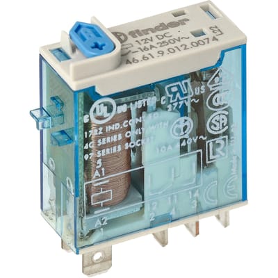 Finder Industrieel Relais 16A 12VDC Enkelpolig LED Test - 46.61.9.012.0074