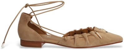 Alpe Audrey beige suède ballerina's