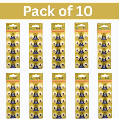 10-pack (100 stuks) SR60W, SR621SW, 364, AG1, LR621 zilveroxide knoopcelbatterijen – 1,55V horlogebatterij