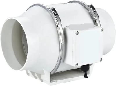 Kanaalventilator - Afzuigventilator - Luchtkwaliteit Verbeteren - Stille In-line Werking - 4 inch - Wit