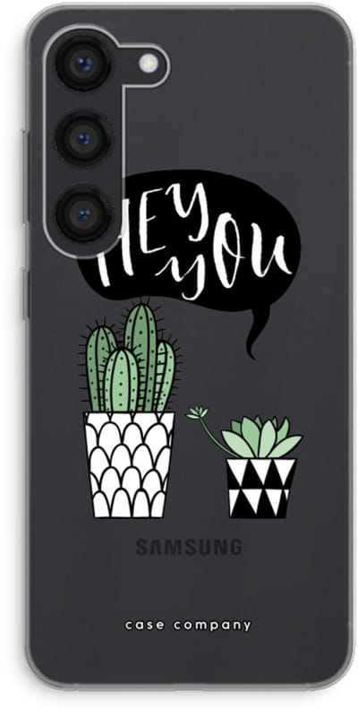 Case Company® - Hoesje geschikt voor Samsung Galaxy S23 hoesje - Hey you cactus - Soft Cover Telefoonhoesje - Bescherming aan alle Kanten en Schermrand