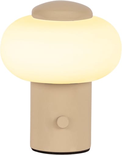 Lucide GUSTAV - Oplaadbare Tafellamp - Accu/Batterij - Ø 8 cm - LED Dimbaar - 1x0,8W 2700K - Beige | Essential