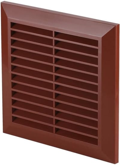 Rond Ventilatie Rooster Ø 125 mm Bruin - Afzuigrooster met Insectenhor